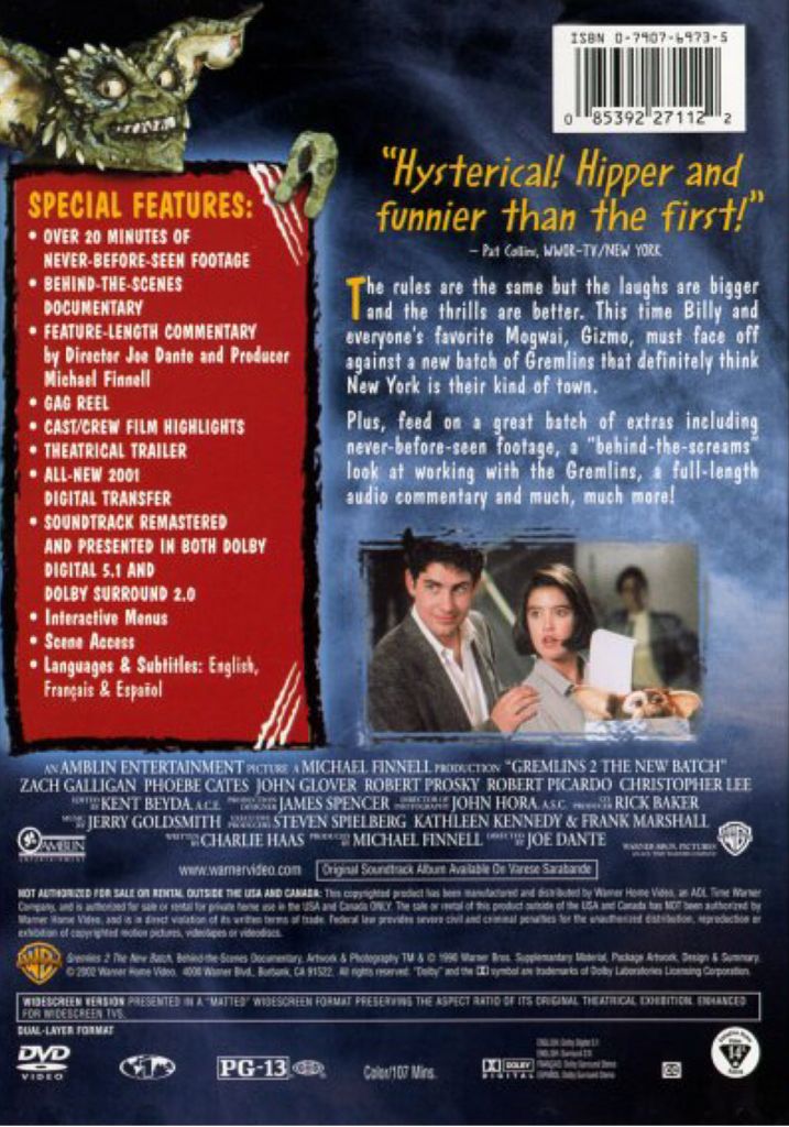 Gremlins 2: The New Batch Fandango at Home movie collectible [Barcode 7321900227117] - Main Image 2