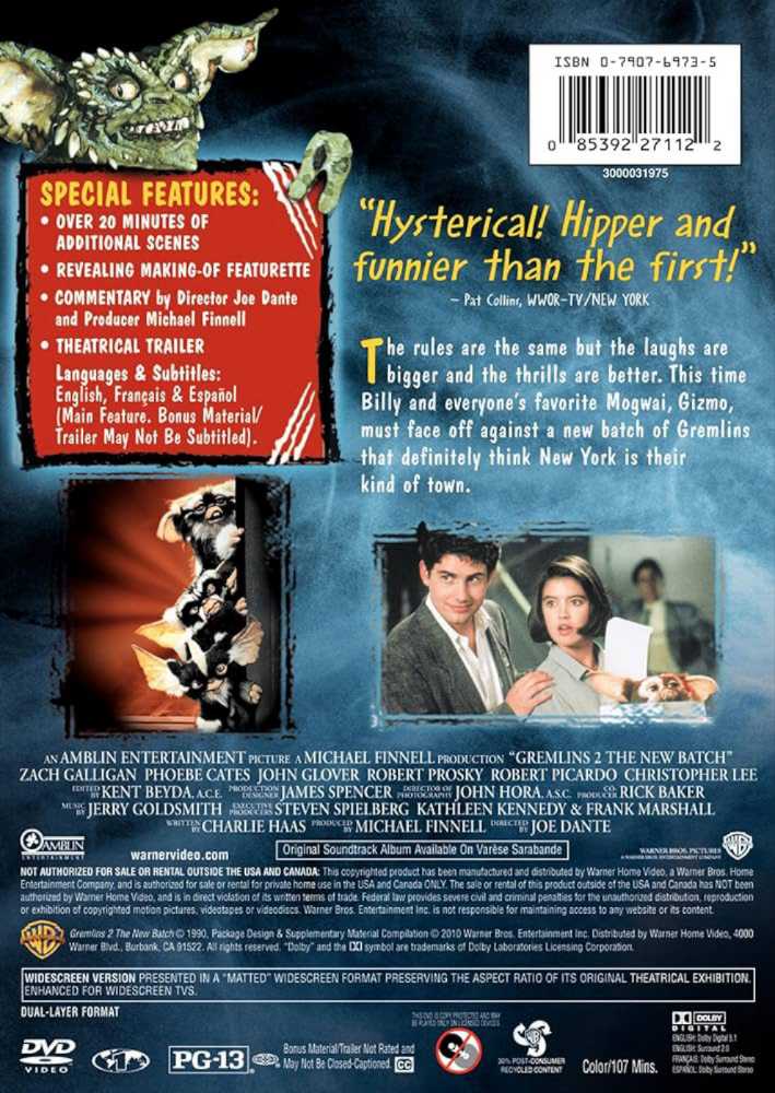 Gremlins 2: The New Batch DVD movie collectible [Barcode 883929170128] - Main Image 4