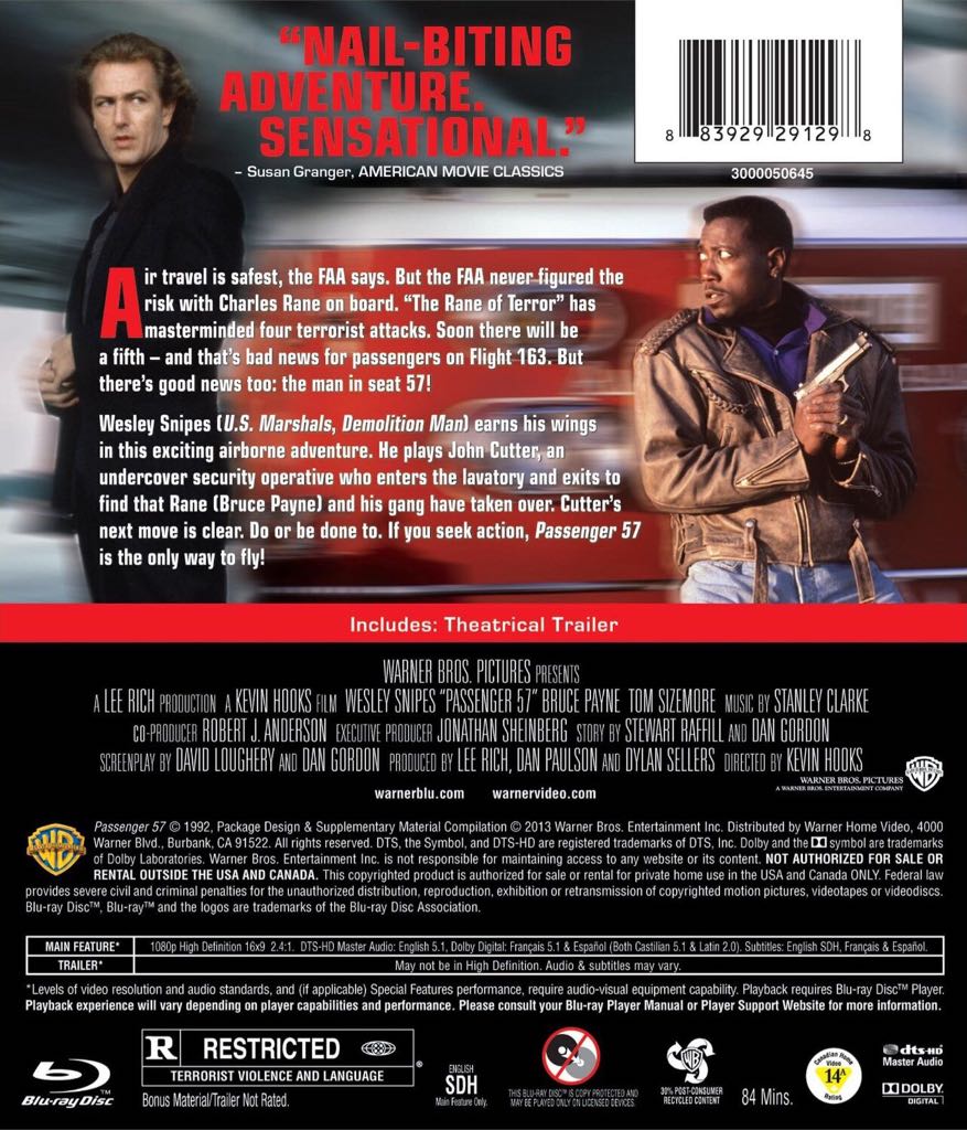 Passenger 57 Blu-ray movie collectible [Barcode 883929291298] - Main Image 2