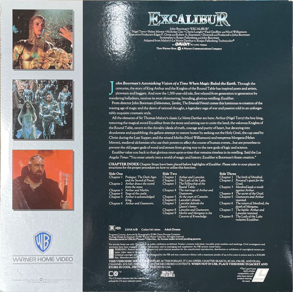 Excalibur Laser Disc movie collectible [Barcode 085392203062] - Main Image 2