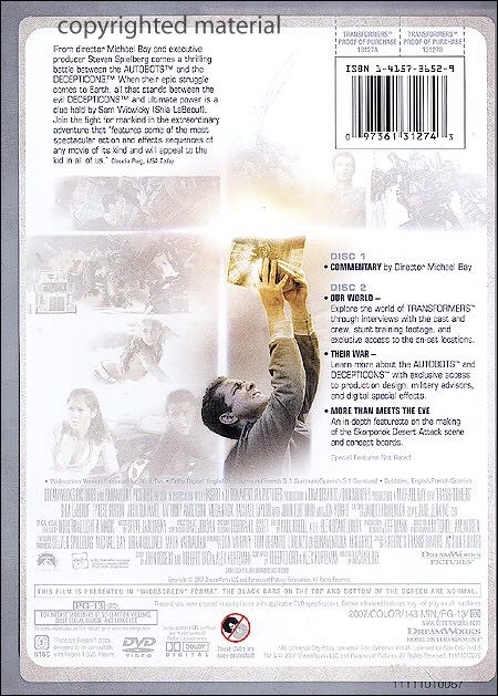 Transformers: Special Edition: Susan’s Collection DVD movie collectible [Barcode 097361312743] - Main Image 2