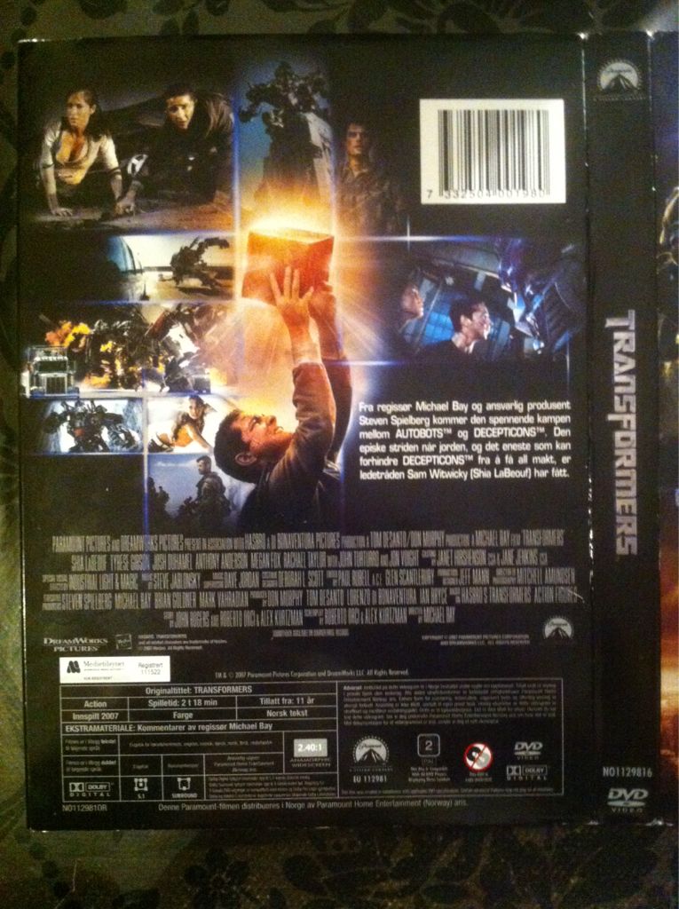 Transformers DVD movie collectible [Barcode 7332504001980] - Main Image 2