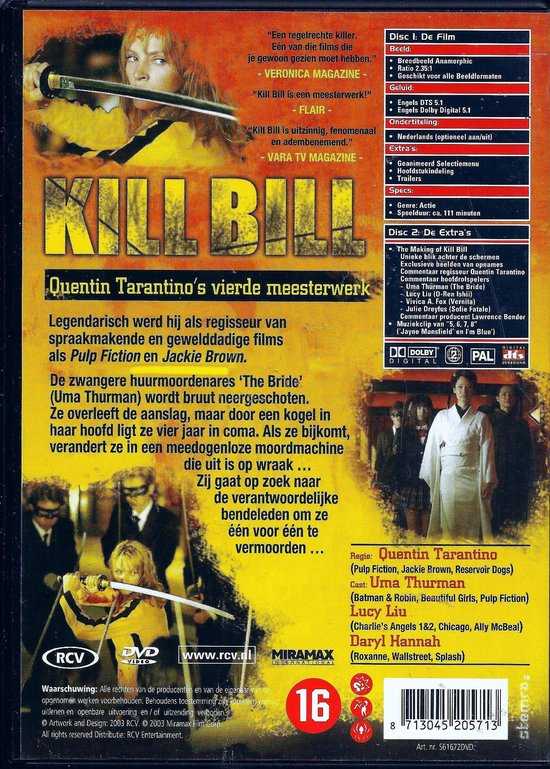 Kill Bill DVD movie collectible [Barcode 8713045205713] - Main Image 2