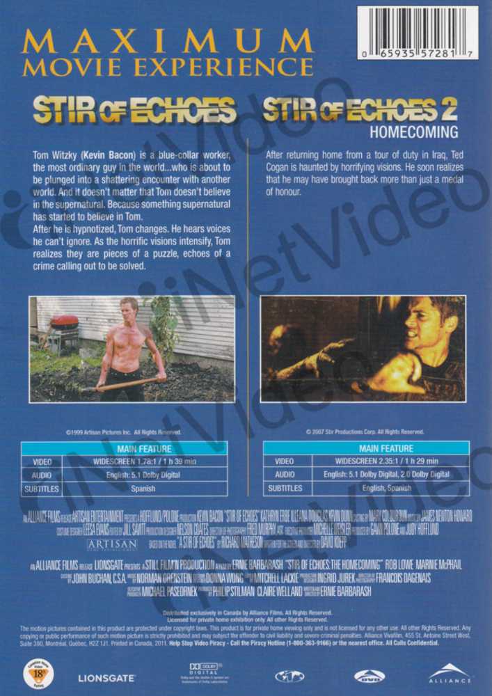 Stir of Echoes Double Feature  DVD movie collectible [Barcode 5708758680875] - Main Image 4