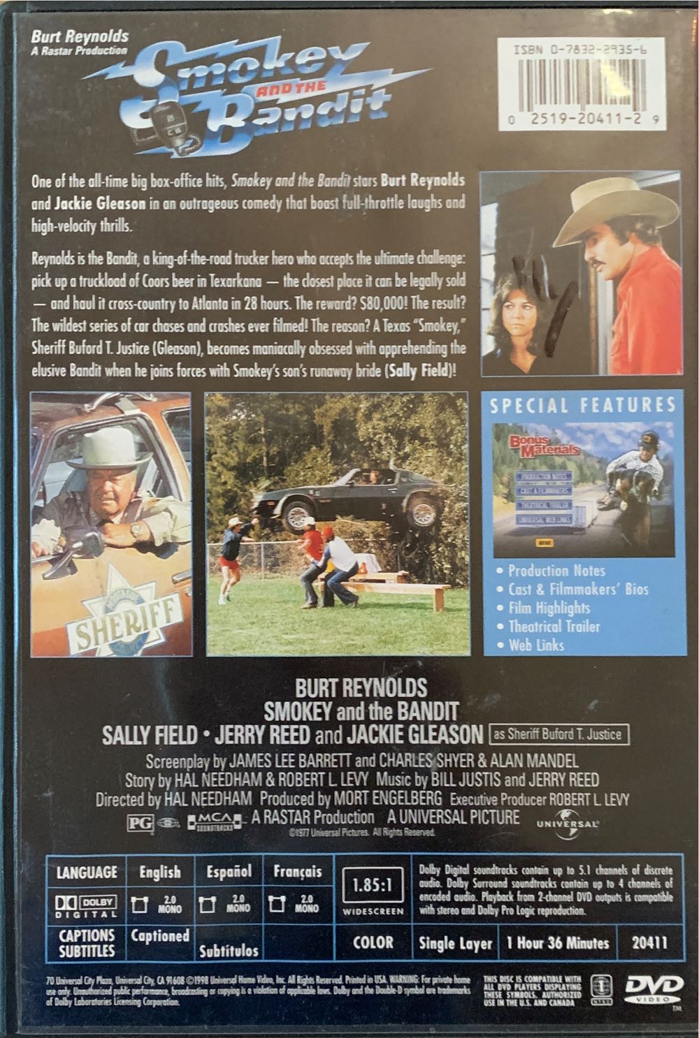 Smokey And The Bandit DVD movie collectible [Barcode 025192041129] - Main Image 3