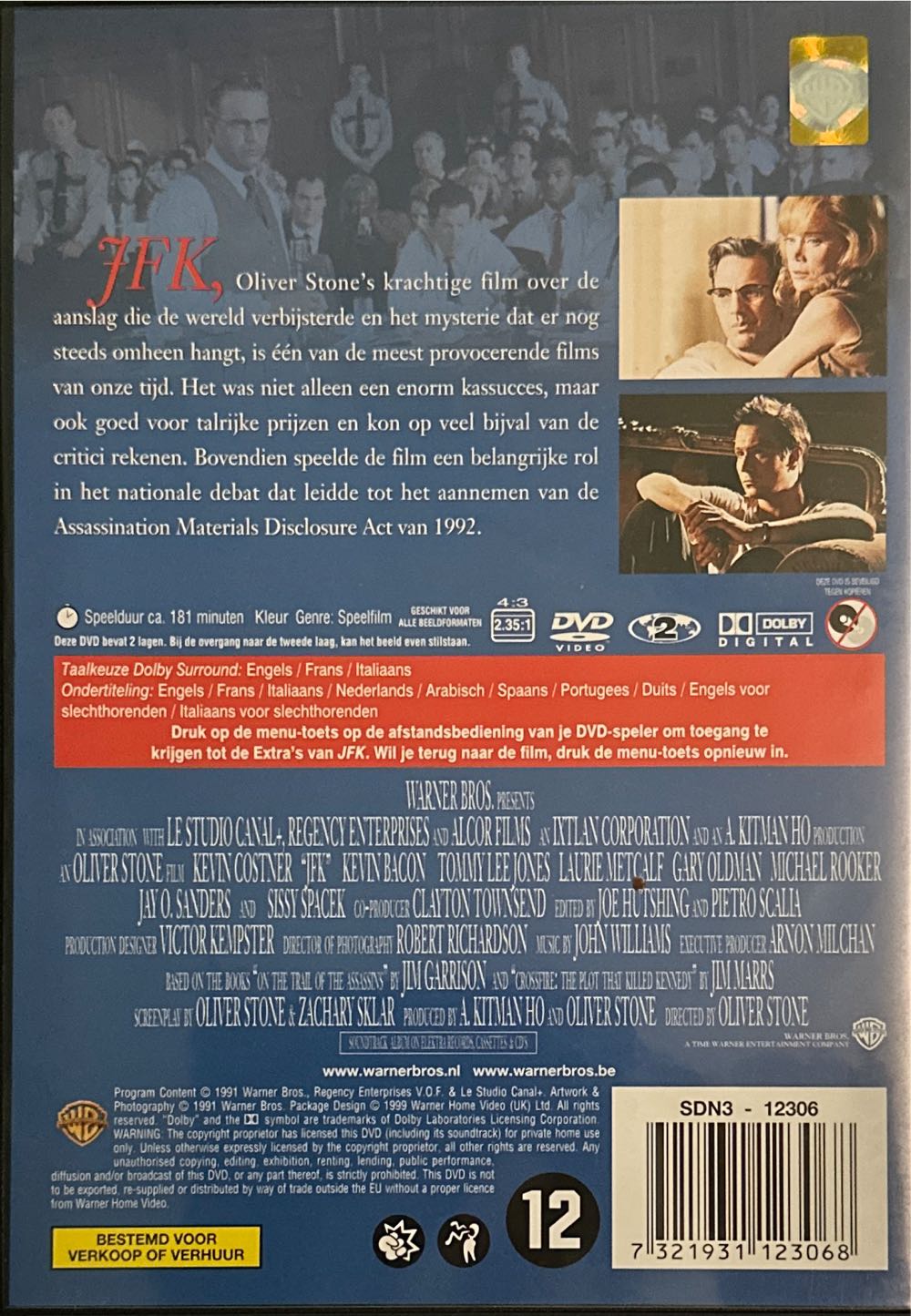 JFK DVD movie collectible [Barcode 7321931123068] - Main Image 2