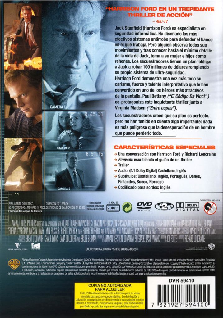 Firewall DVD movie collectible [Barcode 7321921594106] - Main Image 2