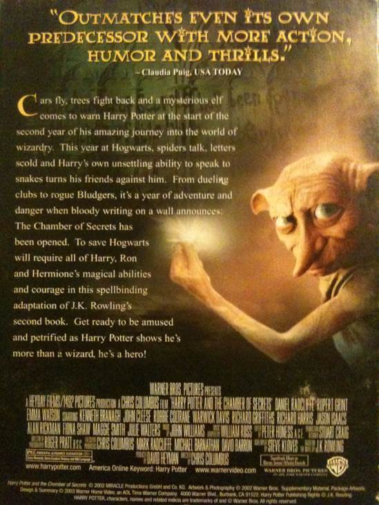 Harry Potter 2: and the Chamber Of Secrets DVD movie collectible [Barcode 085392359226] - Main Image 2