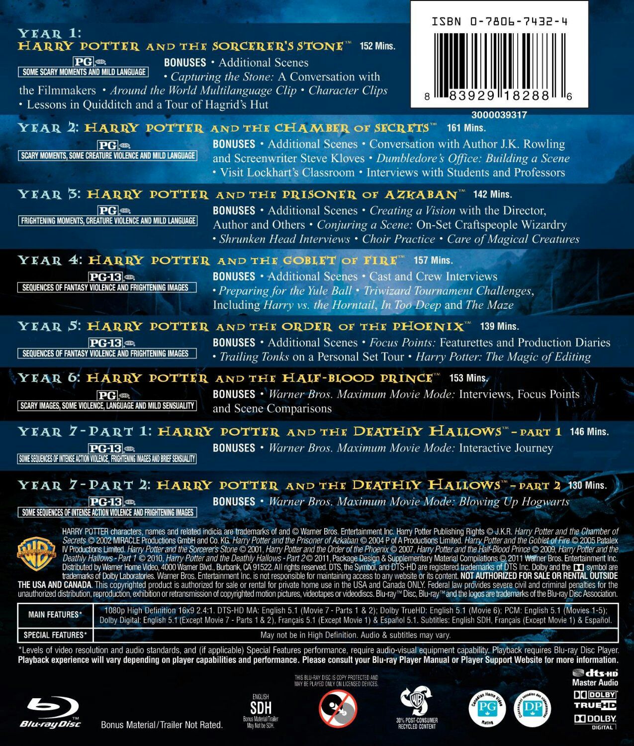 Harry Potter and the Chamber of Secrets Blu-ray movie collectible - Main Image 2