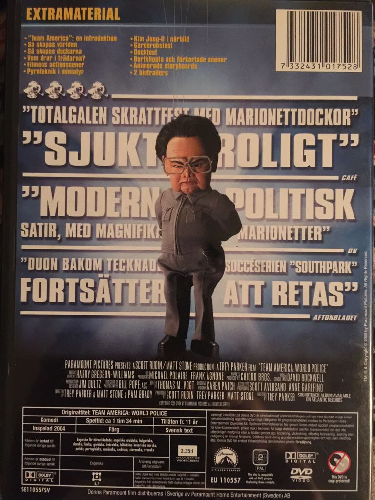 Team America World Police (3 Pack) DVD movie collectible [Barcode 7332431017528] - Main Image 2