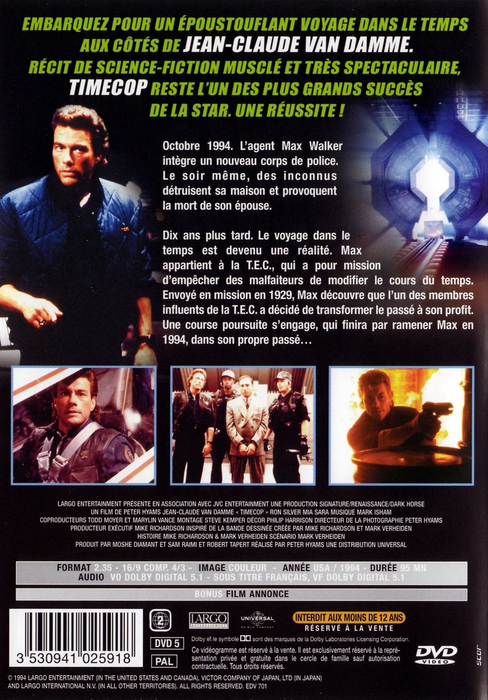 Timecop DVD movie collectible [Barcode 3530941025918] - Main Image 2