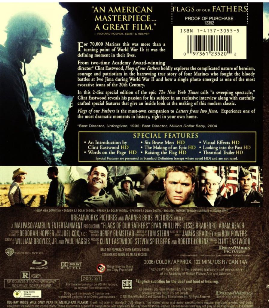 Flags of Our Fathers Video CD movie collectible [Barcode 097361235165] - Main Image 2