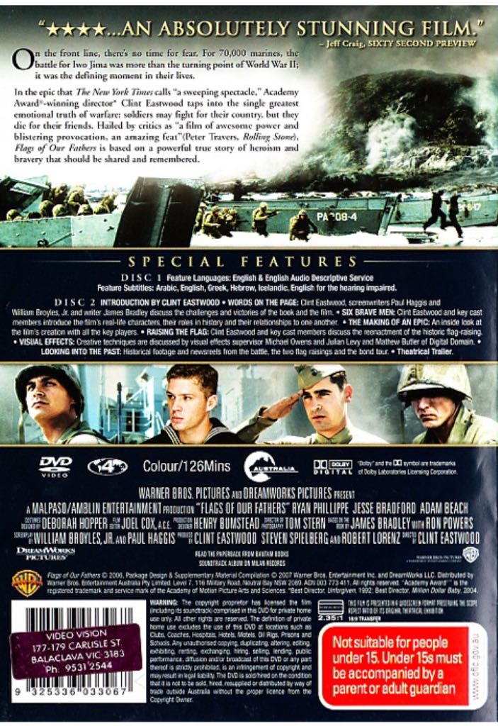 Flags of Our Fathers (2006) DVD DVD movie collectible [Barcode 9325336033067] - Main Image 2