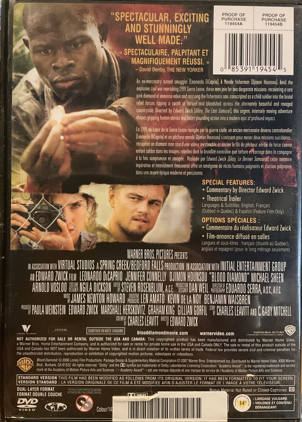 Blood Diamond DVD movie collectible [Barcode 085391194545] - Main Image 2