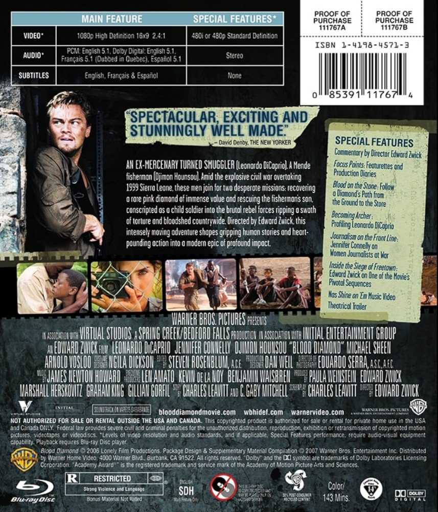Blood Diamond DVD movie collectible [Barcode 70077674] - Main Image 2