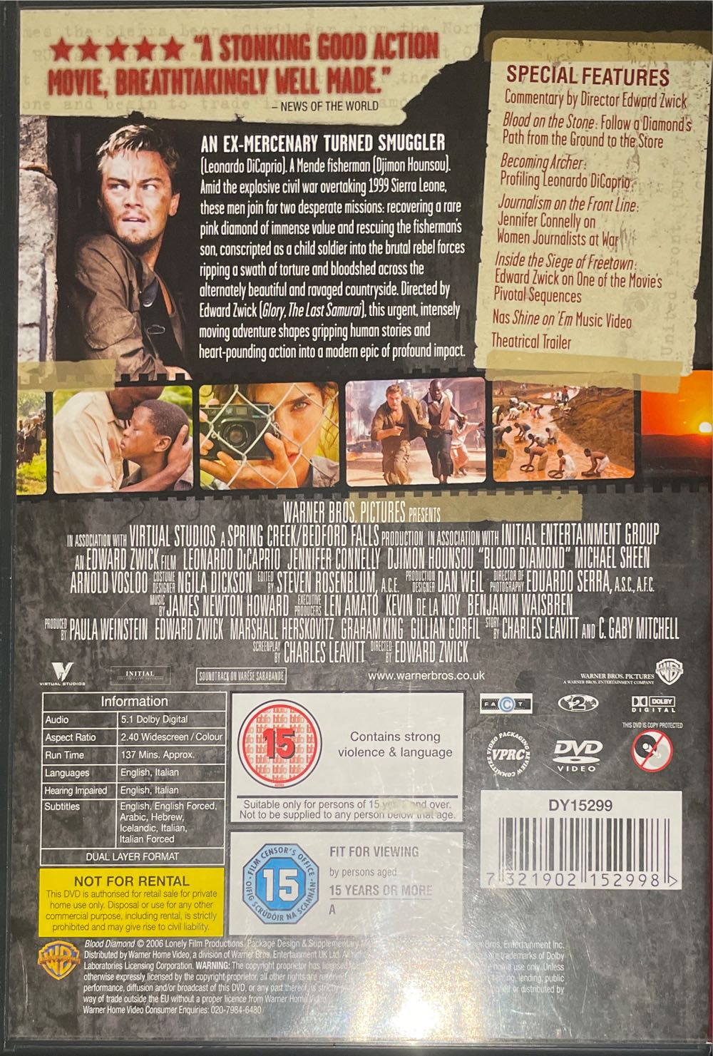 Blood Diamond DVD movie collectible [Barcode 7321902152998] - Main Image 2