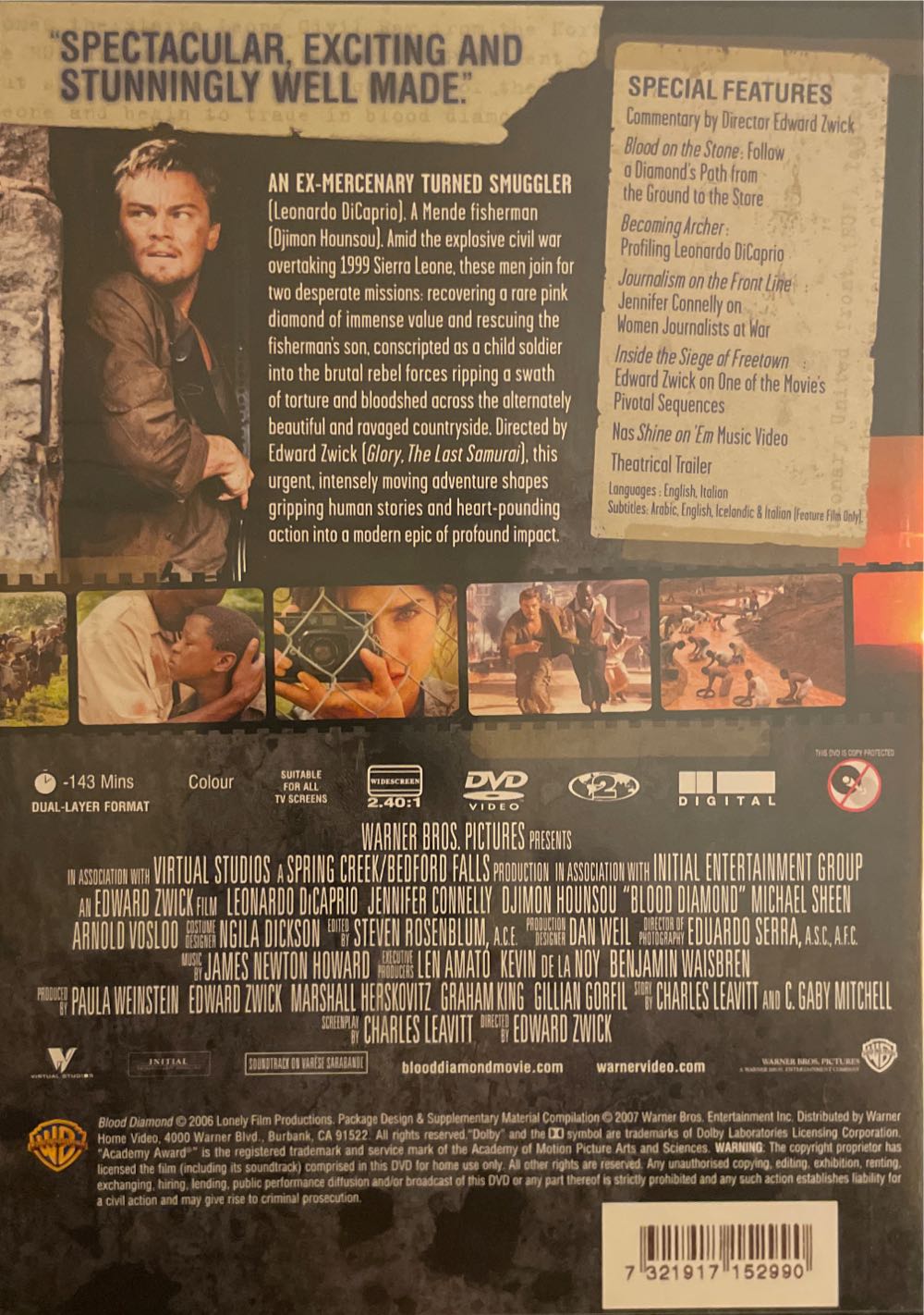 Blood Diamond DVD movie collectible [Barcode 7321917152990] - Main Image 2