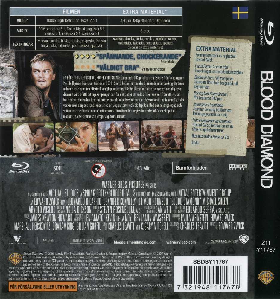 Blood Diamond Blu-ray movie collectible [Barcode 7321948117678] - Main Image 3