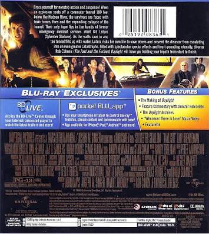 Daylight Blu-ray movie collectible [Barcode 025192083631] - Main Image 2