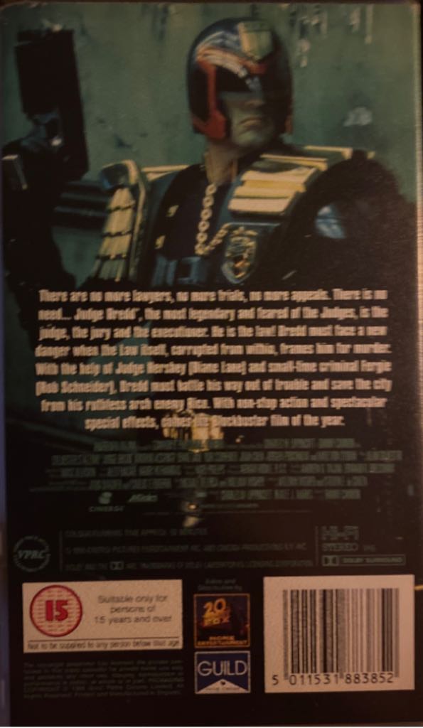 Judge Dredd VHS movie collectible [Barcode 5011531883852] - Main Image 2