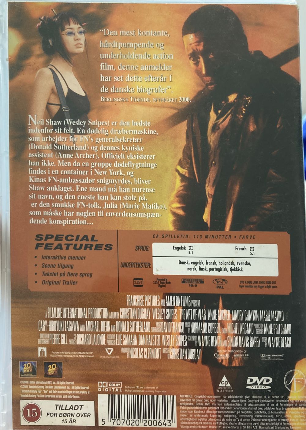 The Art of War DVD movie collectible [Barcode 5707020200643] - Main Image 2
