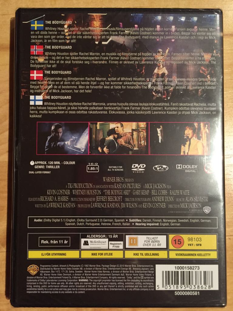 The Bodyguard Digital Copy movie collectible [Barcode 5051895038628] - Main Image 2