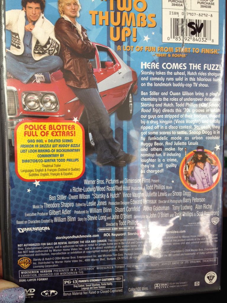 Starsky & Hutch DVD movie collectible [Barcode 085392840328] - Main Image 2