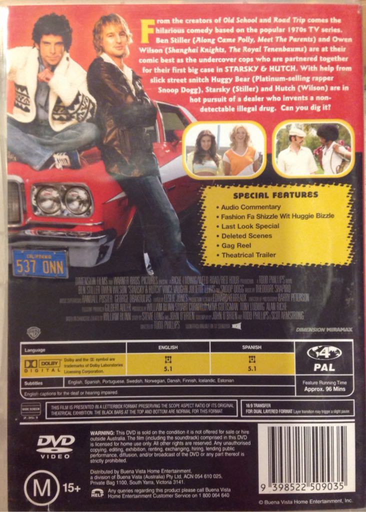 Starsky & Hutch DVD movie collectible [Barcode 9398522509035] - Main Image 2