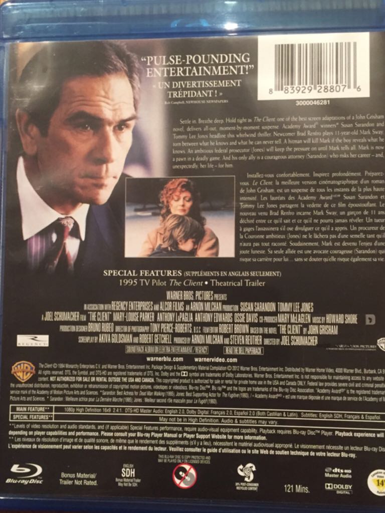 The Client Blu-ray movie collectible [Barcode 883929288076] - Main Image 2