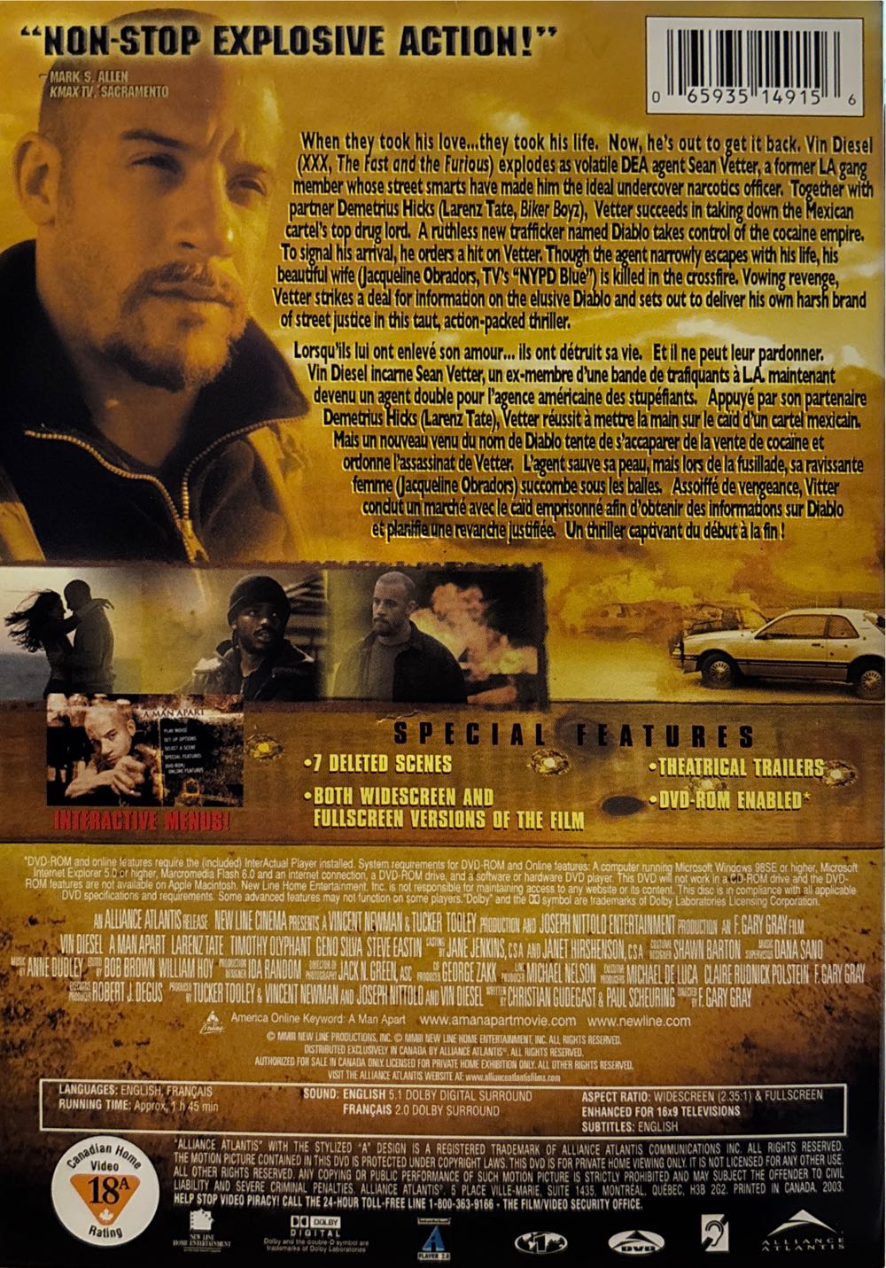 Man Apart, A DVD movie collectible [Barcode 065935149156] - Main Image 4