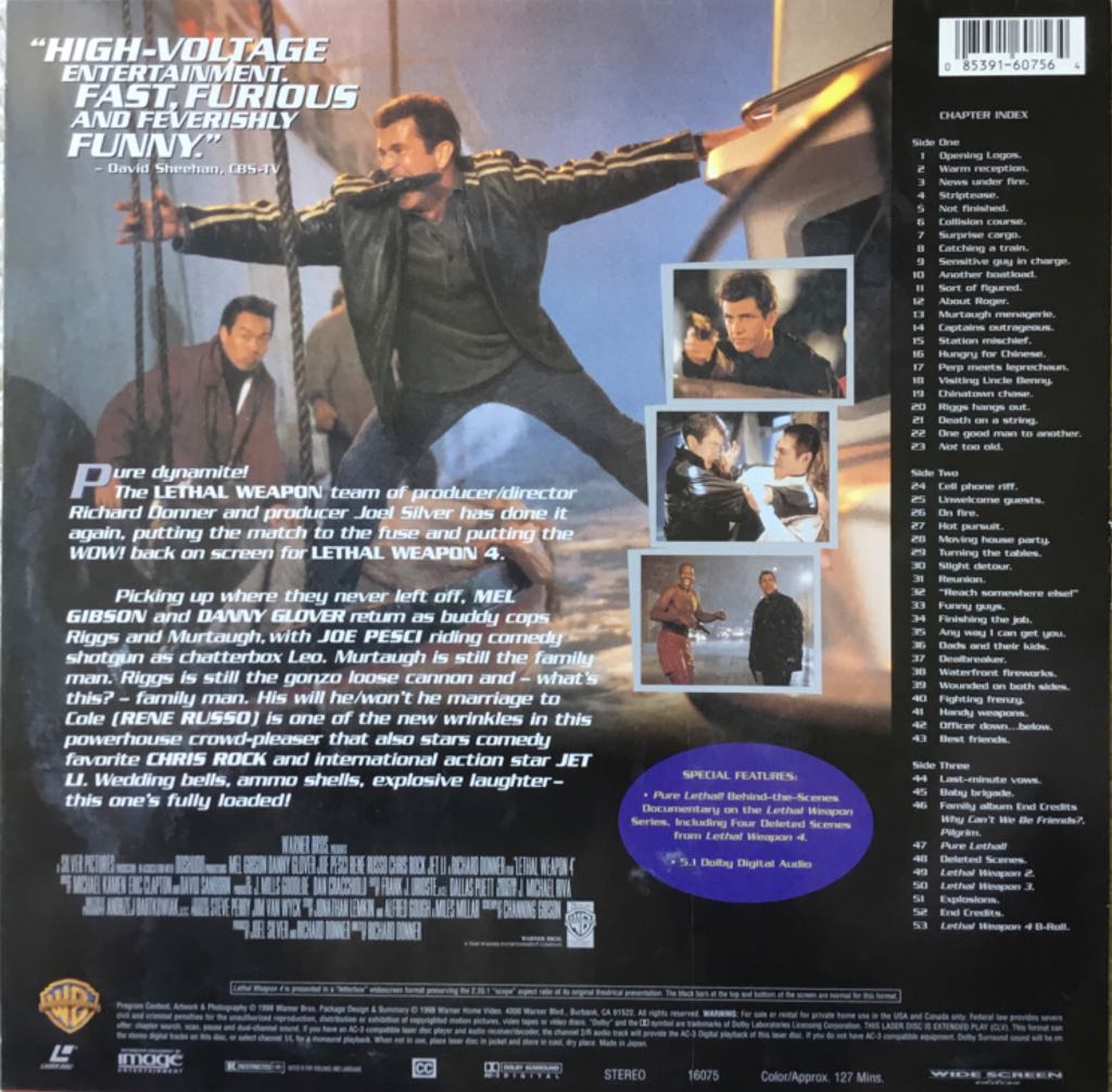 Lethal Weapon 4 Laser Disc movie collectible [Barcode 085391607564] - Main Image 2