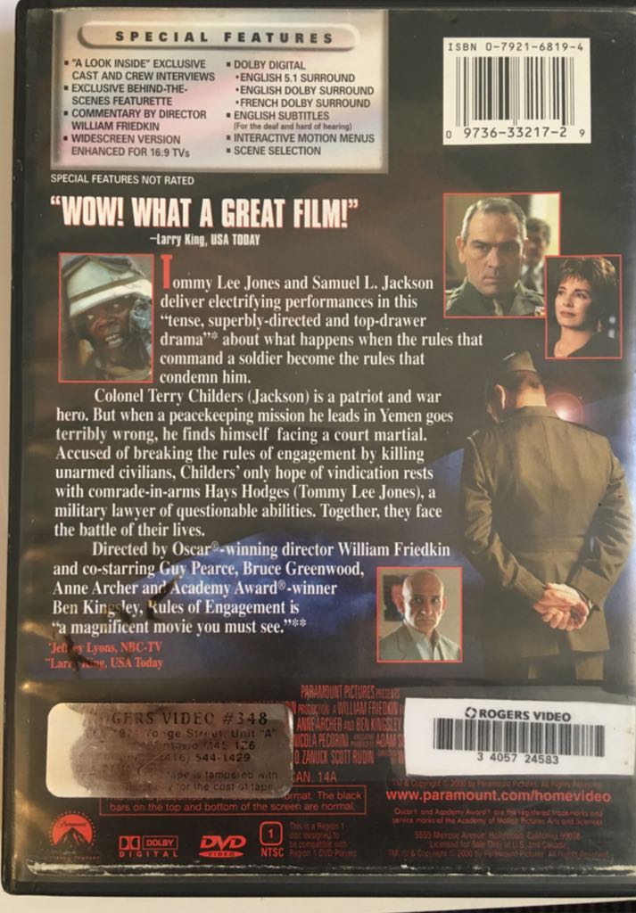 Rules of Engagement/BIN 16 DVD movie collectible [Barcode 097363321729] - Main Image 2