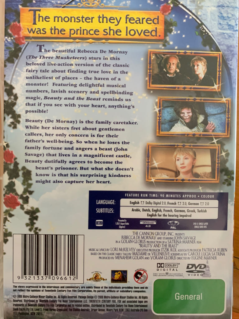 Beauty and the Beast - Rebecca De Morney DVD movie collectible [Barcode 9321337096612] - Main Image 2