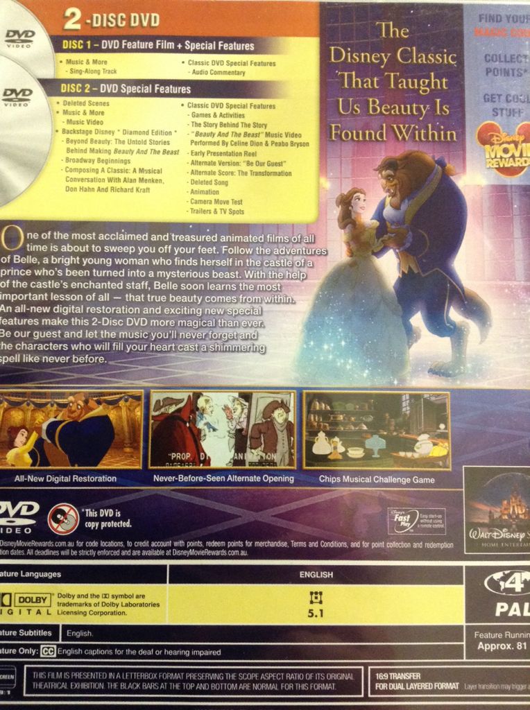 Beauty and the Beast DVD movie collectible [Barcode 9398511175036] - Main Image 2