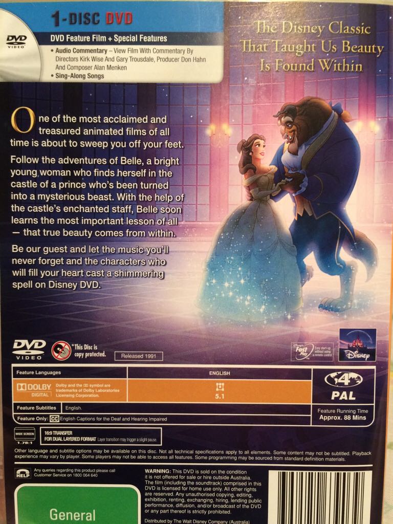 Beauty and the Beast (Walt Disney Signature) Blu-ray movie collectible [Barcode 9398522639039] - Main Image 2