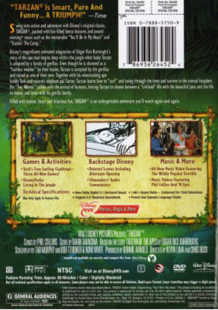 Tarzan Digital Copy movie collectible [Barcode 0786936264524] - Main Image 2