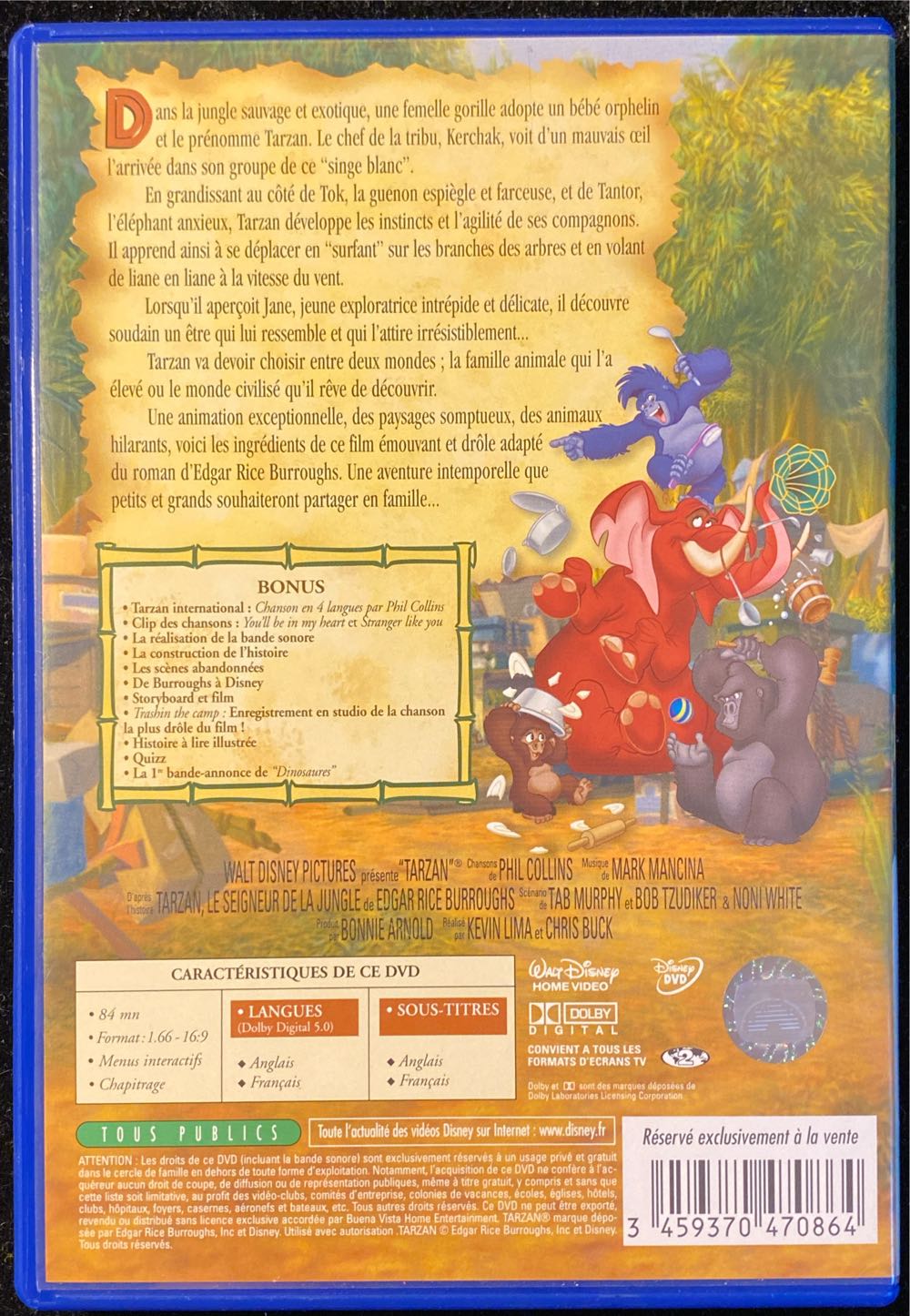 Disney : Tarzan DVD movie collectible [Barcode 3459370470864] - Main Image 2