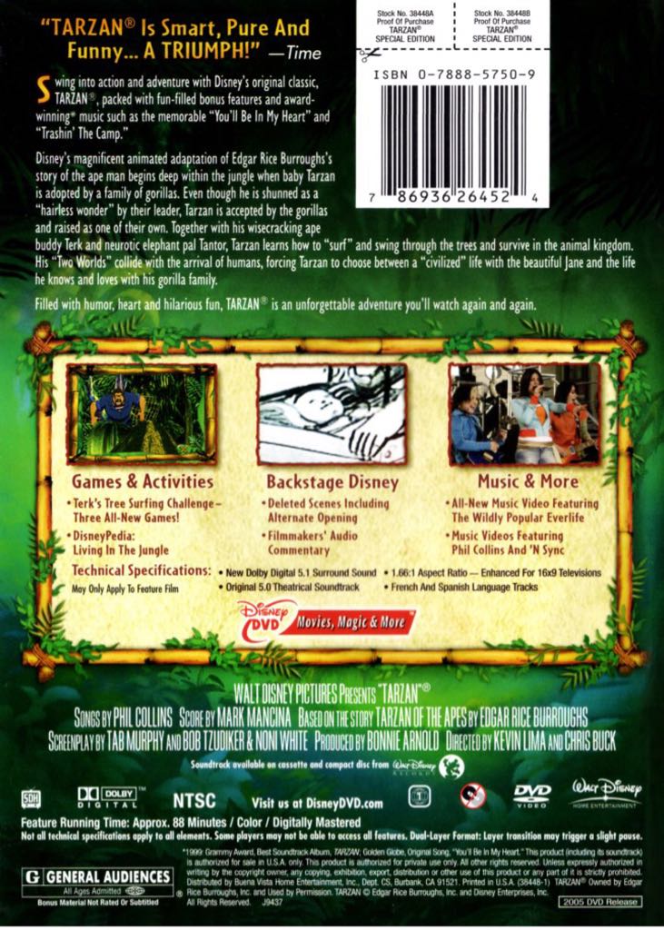 Tarzan Digital Copy movie collectible [Barcode 6003805046451] - Main Image 2