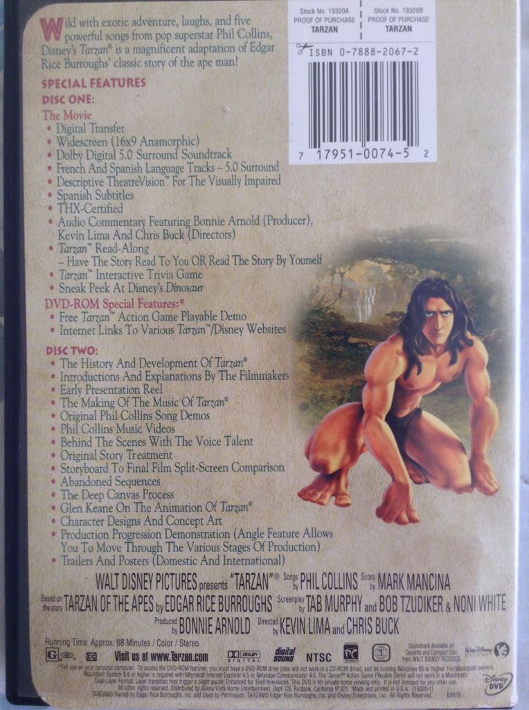 Tarzan DVD movie collectible [Barcode 717951007452] - Main Image 2