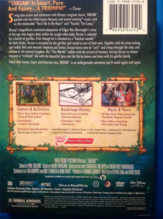 Tarzan, Disney’s  DVD movie collectible [Barcode 786936264524] - Main Image 2