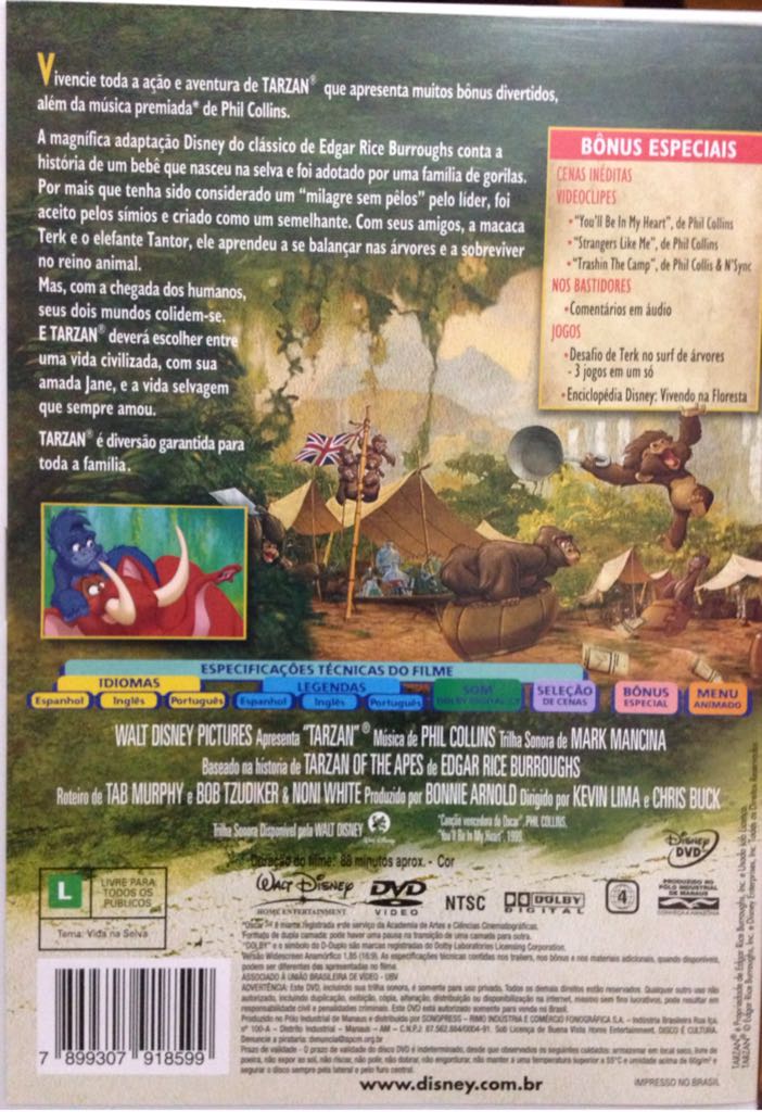 Tarzan DVD movie collectible [Barcode 7899307918599] - Main Image 2