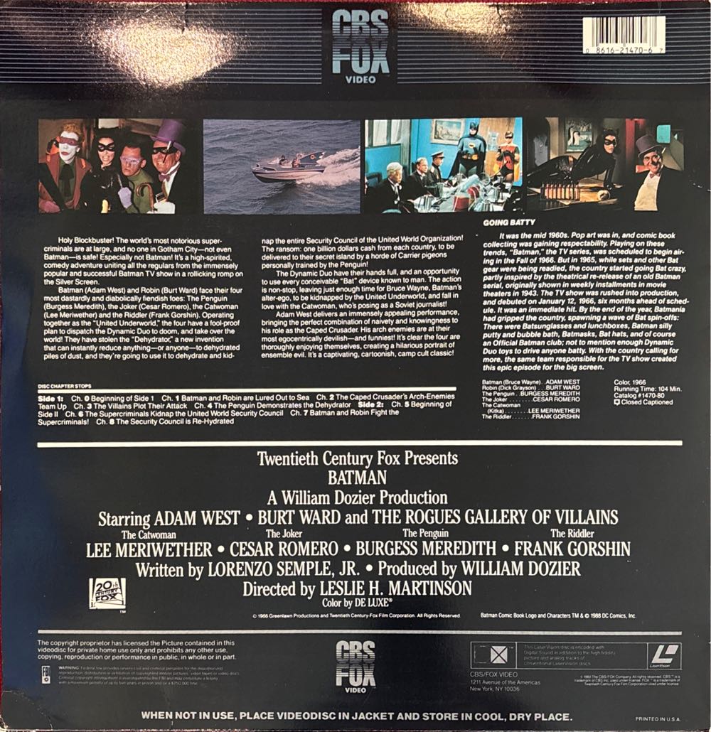 Batman: The Movie Betamax movie collectible [Barcode 086162147067] - Main Image 2