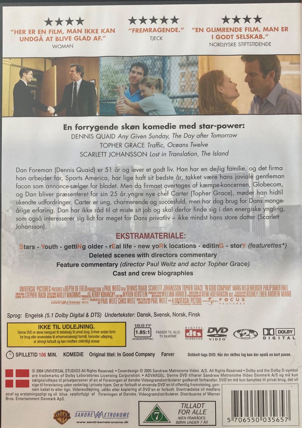 @DVD DENNIS QUAID (2004) In Good Company DVD movie collectible [Barcode 5706550035657] - Main Image 2