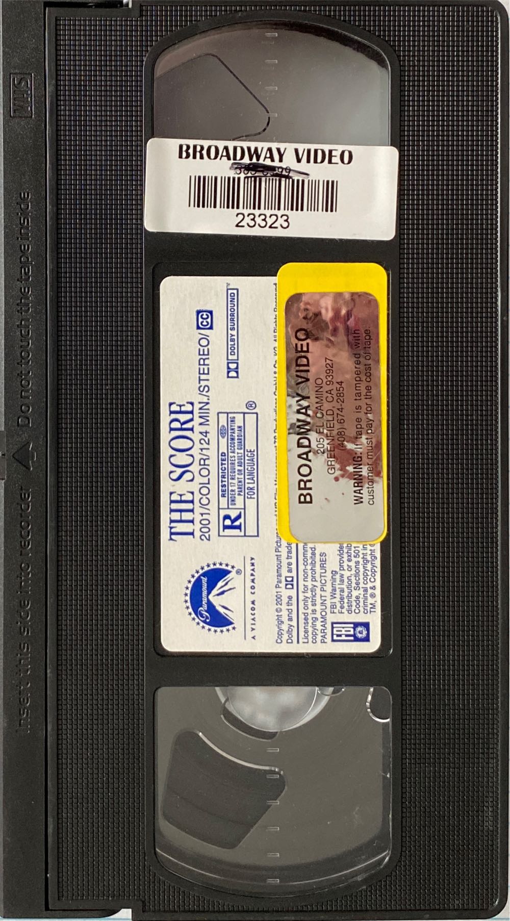 The Score VHS movie collectible [Barcode 097363392132] - Main Image 3