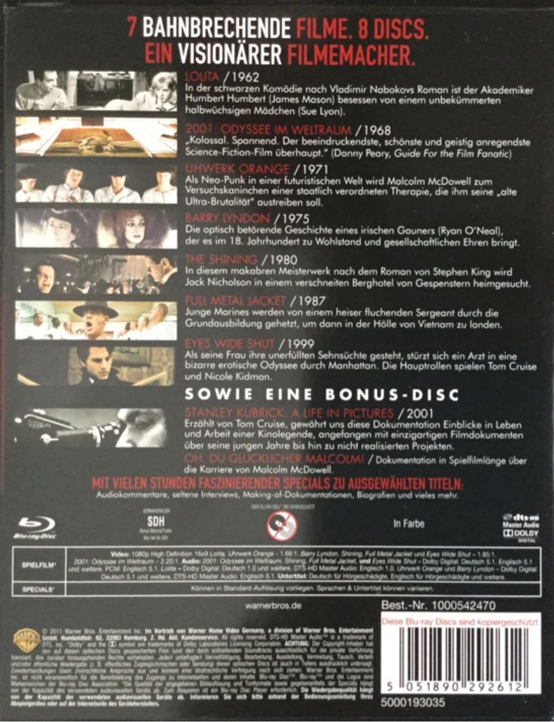 Stanley Kubrick Collection Blu-ray movie collectible [Barcode 5051890292612] - Main Image 2