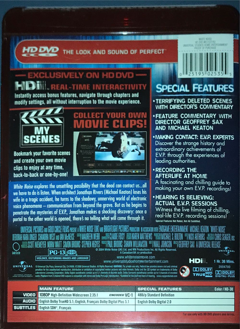 White Noise HD DVD movie collectible [Barcode 025195025355] - Main Image 2