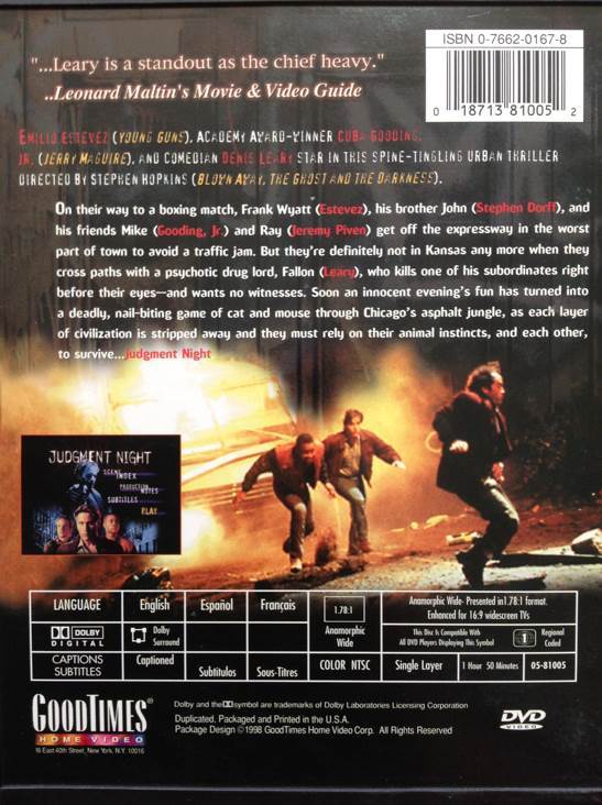 Judgment Night DVD movie collectible [Barcode 018713810052] - Main Image 2