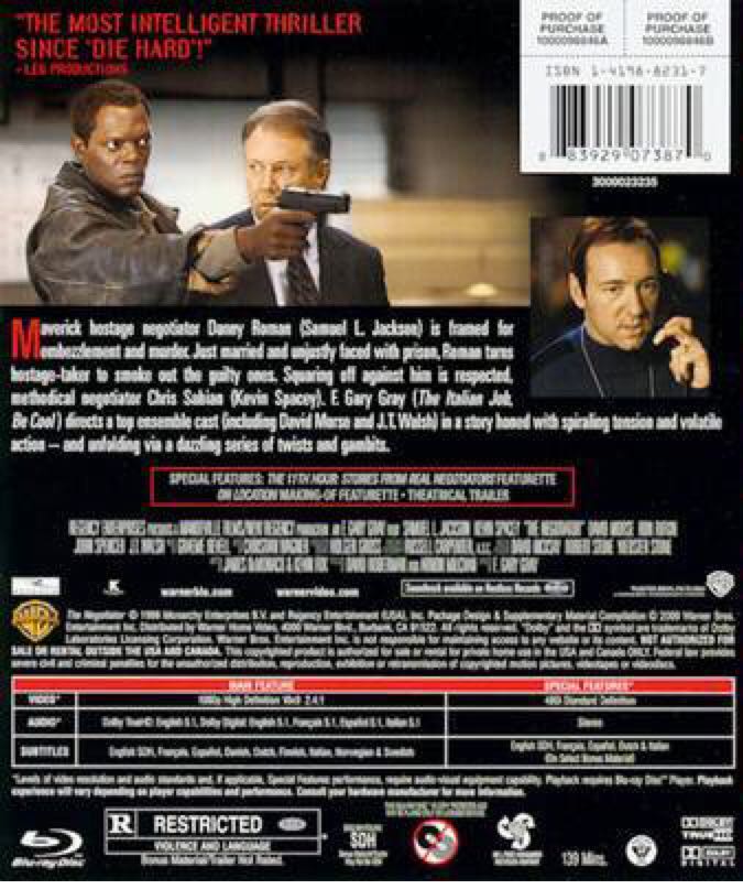 The Negotiator Blu-ray movie collectible [Barcode 024543215721] - Main Image 2