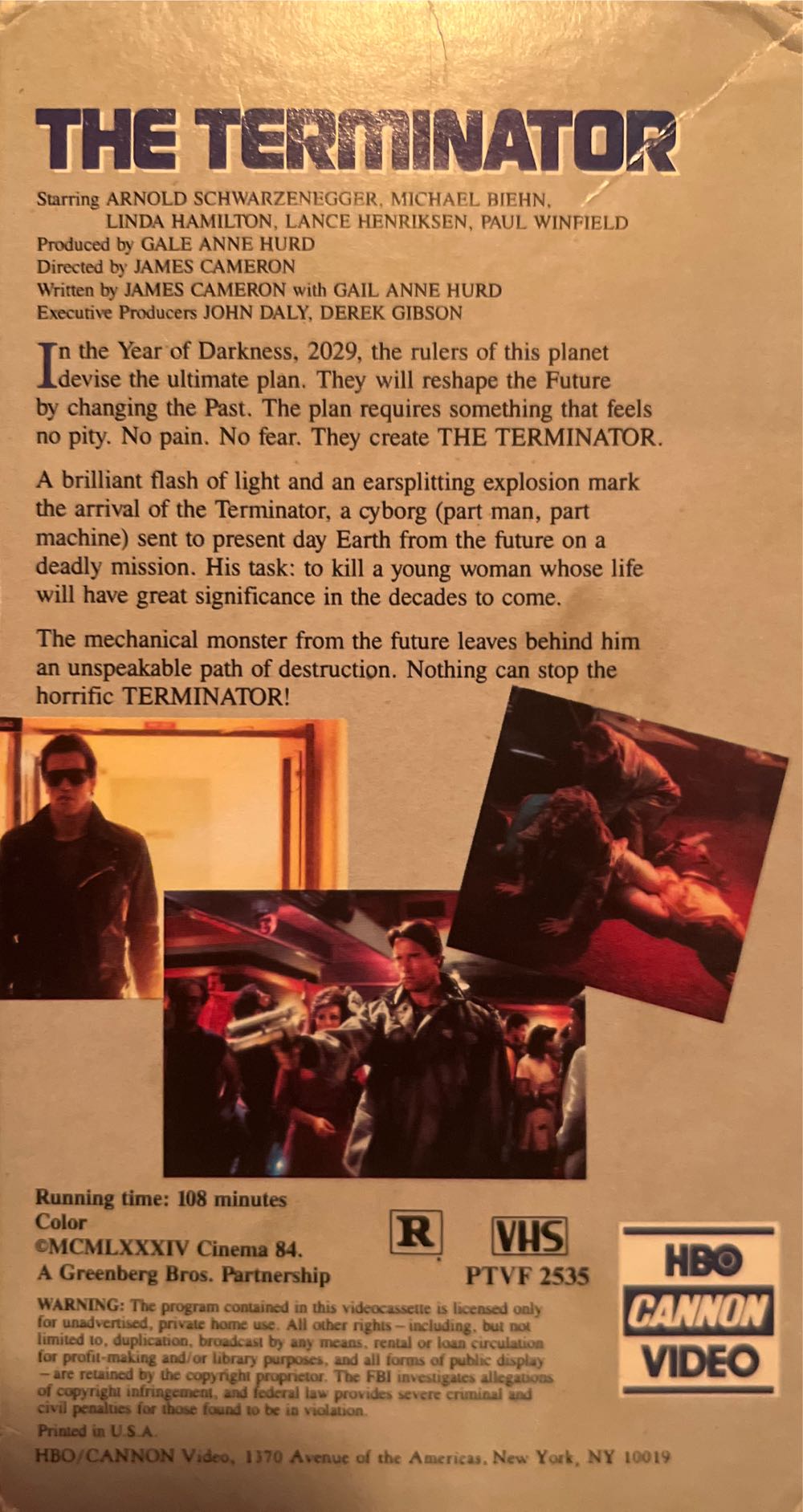 The Terminator VHS movie collectible [Barcode 4012050022600] - Main Image 2