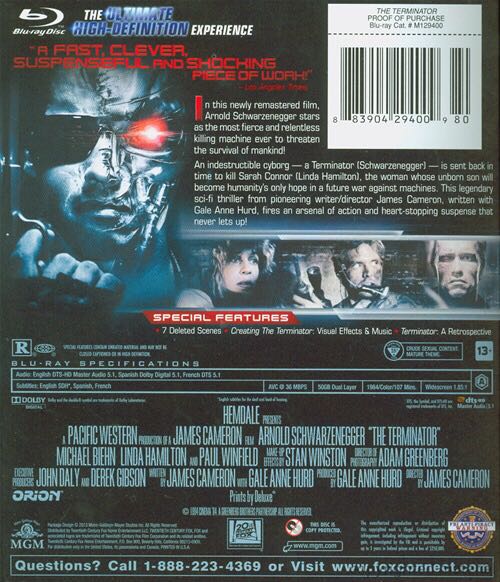 The Terminator Blu-ray movie collectible [Barcode 883904294009] - Main Image 2
